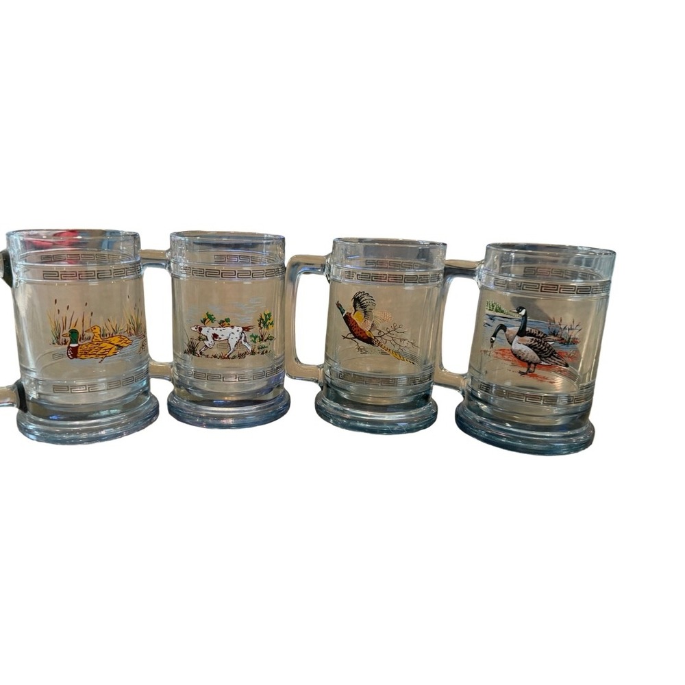 Vintage Princess House Mugs  Wildlife Hunting Beer Stein Mug Set of 4